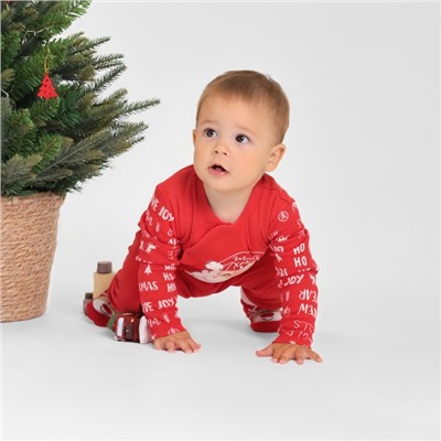 Комбинезон детский «Крошка Я» Happy winter 2, рост 68-74 см, красный