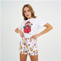 Пижама женская новогодняя (футболка и шорты) KAFTAN «Тигры» р.44-46