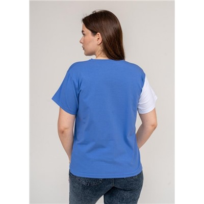 Футболка Авангард (Василек/белый)