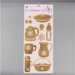 Наклейка интерьерная «Время завтрака», пластик, золото, 70×30 см