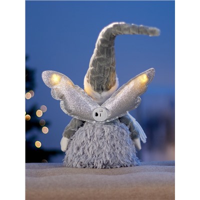 Фигура текстиль «Кукла в сером» 70 см, 6 LED, от батареек AG10×3, свечение тёплое белое