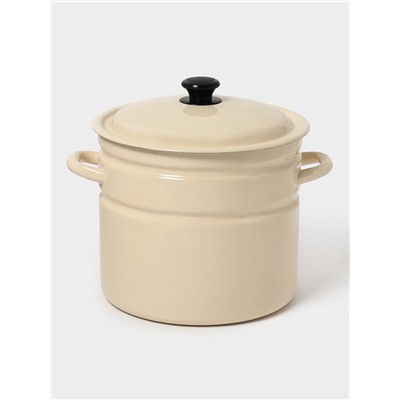 УЦЕНКА Кастрюля цилиндрическая, 10 л, без декора, без крышки, слоновая