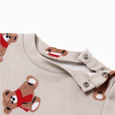 Костюм детский (кофта, штаны) «Крошка Я. Новогодние медвежата», рост 92-98 см