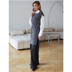 Удлиненный жилет из пряжи с кашемиром