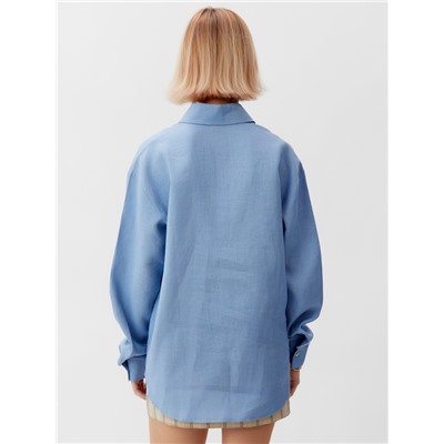 Рубашка женская MINAKU: Casual Collection, голубая, размер 46