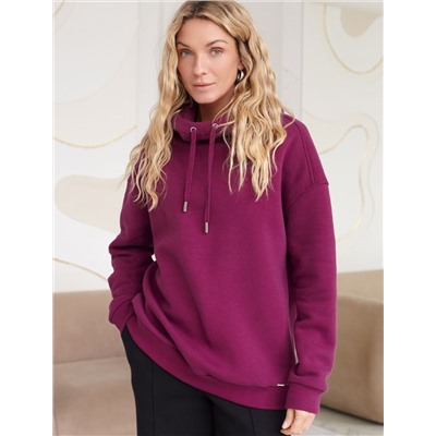 Худи среднего объема из футера трехнитики c начесом