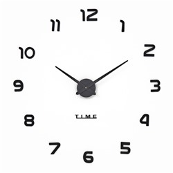 Часы настенные интерьерные, 3d «Элегант», дискретный ход, наклейка, большие, d=120 см, чёрные