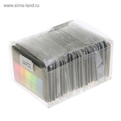 Блок - закладка с липким краем, 45×12 мм, пластик, 5 цветов по 20 листов, флуоресцентные, Z-сложение, в диспенсере