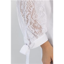 Блуза с завязками Ажур (белая) Б14386-10М