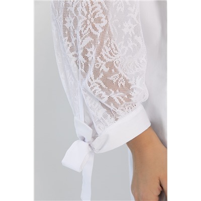 Блуза с завязками Ажур (белая) Б14386-10М