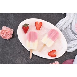 Форма для мороженого «Эскимо макси», силикон, 19.5×14.5×2.5 см, 3 ячейки (8.2×4.6 см), МИКС