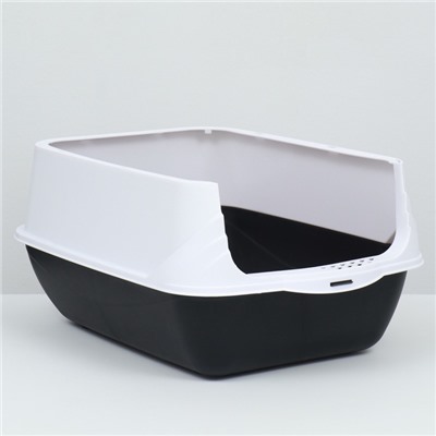 Туалет-домик, 35×50×35 см, пластик, белый, чёрный