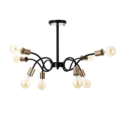 Люстра «Рипли» 8хЕ27 40 Вт черно-золотой 60×60×40 см