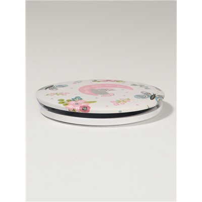 Зеркало складное «Единороги», d=7.3 см, с увеличением х2, белое