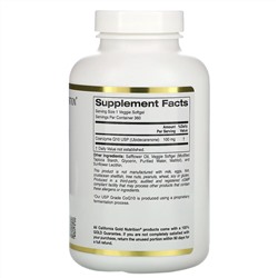 California Gold Nutrition, коэнзим Q10, 100 мг, 360 растительных капсул
