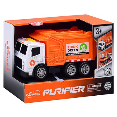 Машина "Мусоровоз" 1:32 (свет, звук) в коробке