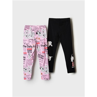 Брюки трикотажные для девочек (легинсы), 2 пары в комплекте