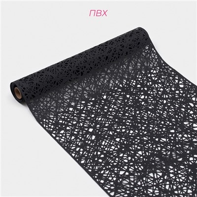 Дорожка на стол Доляна «Паутинка», 150×33 см, чёрная