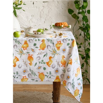 Скатерть Доляна Duckling, 149×110 см, 100% хлопок, рогожка 164 г/м²