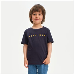 Футболка детская KAFTAN «Boss man» размер 28 (86-92), серый