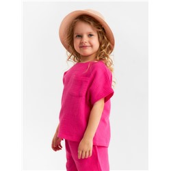 Футболка для девочки из муслина KAFTAN, розовая, рост 104 см