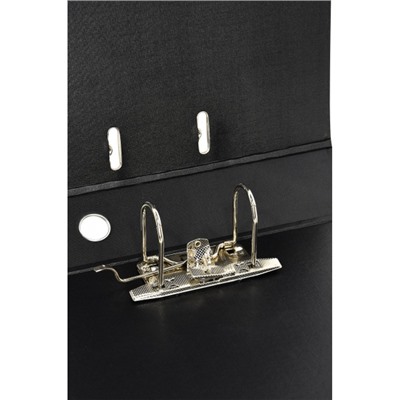 Папка-регистратор 75 мм PVC 2-стор. разборный, черный, с уголками, карман P2PVC-75/Blk inФОРМАТ