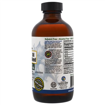 Amazing Herbs, Смесь масла черного тмина с чистым маслом тыквы холодного отжима, 8 жидк. унций (240 мл)