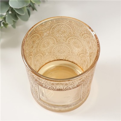 Банка для свечей стеклянная «Сиеста» прозрачный оранжевый 350 мл 8.5×8.5×10 см