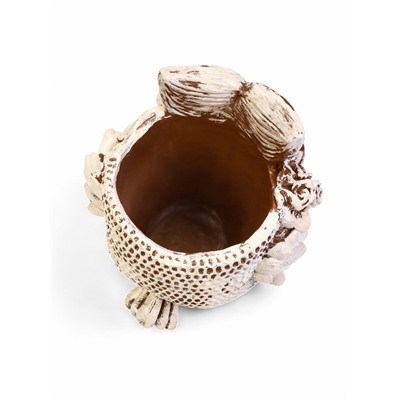 Фигурное кашпо «Сова», 2.6 л, 30×23×25 см, гипс, серое