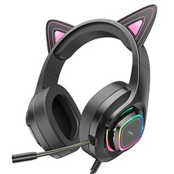 Компьютерная гарнитура Hoco W107 Cute cat (повр. уп.) (purple)