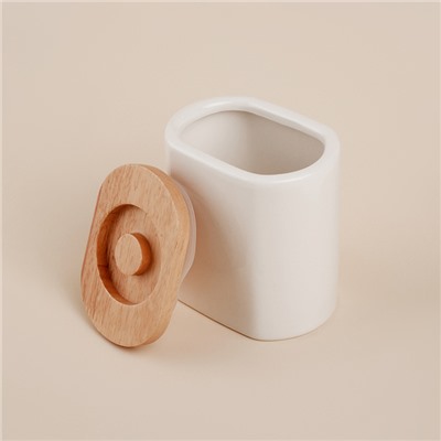 Банка для сыпучих продуктов SL Home «Тренто», 620 мл, 7.7×12.5 см, фарфор, белая