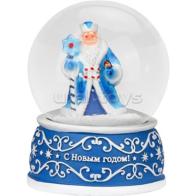 Новогодний сувенир Снежный шар "Дедушка Мороз" d=6,5см