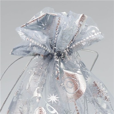 Мешочек подарочный органза «Новогодние игрушки», 20×30 см ± 1.5 см