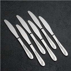 Набор столовых приборов «Водопад», 24 предмета, на подставке, нержавеющая сталь, серебристый