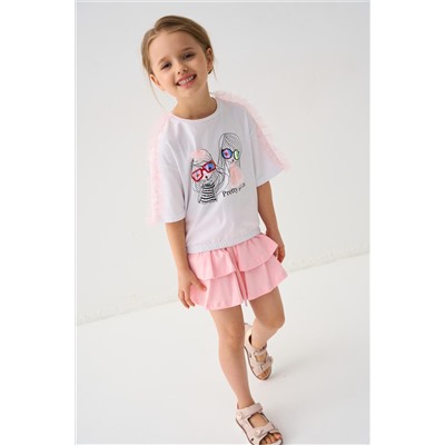 Юбка-шорты трикотажные для девочек PLAYTODAY, 1240026