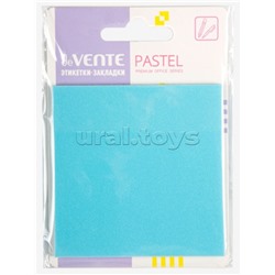 Самоклеящиеся этикетки-закладки "Pastel" пластиковые прозрачные, 76x76 мм, голубые