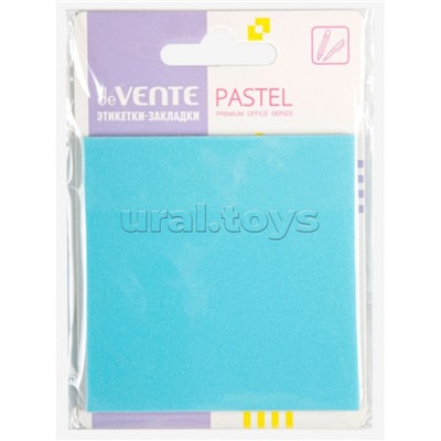 Самоклеящиеся этикетки-закладки "Pastel" пластиковые полупрозрачные, 76x76 мм, 50 листов, голубые
