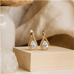 Серьги с прозрачным камнем "Дубайское золото", арт.313.243