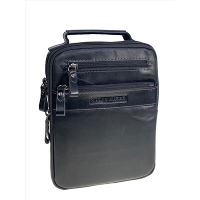 Сумка мужская из натуральной кожи, цвет черный