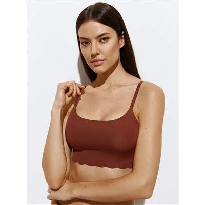 Omsa Топ 3. OmD 1111B Invisible Майка "Toп" женская (кроп-топ на тонких бретелях с вкладышами), PA