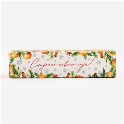 Коробка для конфет, кондитерская упаковка, 5 ячеек, «Новогодняя ботаника», 5×21×3 см