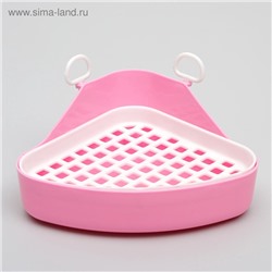 Туалет угловой для кроликов и хорьков, 18.5×18 см, микс цветов