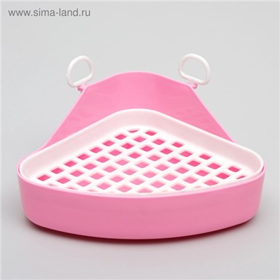 Туалет угловой для кроликов и хорьков, 18.5×18 см, микс цветов