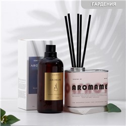 Набор диффузор ароматический Aromame, гардения жасминовидная, 500 мл прямоугольная банка