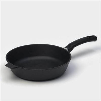 Сковорода литая Magma, d=26 см, h=6 см, пластиковая ручка, индукция, чугун, чёрная