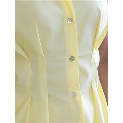 Блузка приталенного кроя с коротким рукавом из легкого хлопкового поплина с эластаном