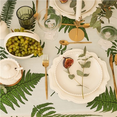 Скатерть «Этель. Папоротник», 144×110±2 см, репс 220 г/м², 100% хлопок