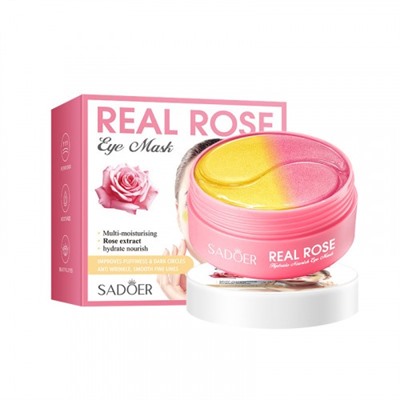 SADOER Гидрогелевые патчи от мимических морщин REAL ROSE с экстрактом розы