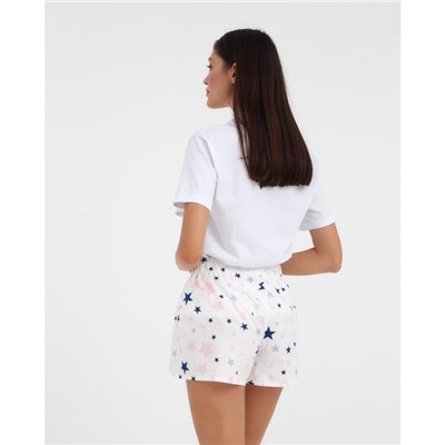 Шорты женские KAFTAN Pink stars, размер 40-42, белые