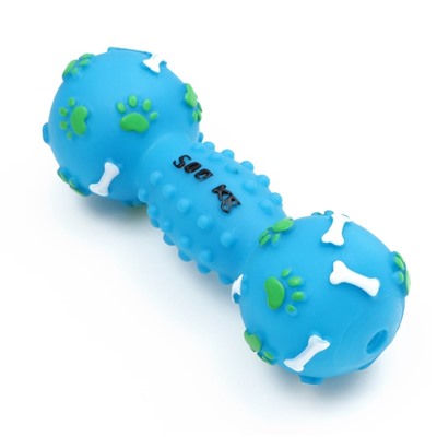 Игрушка для собак «Гантель 500 kg», 17.5 см, пищащая, винил, голубая